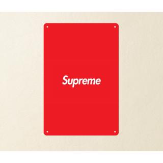 supreme โปสเตอร์โลหะสีแดงตกแต่งผนัง