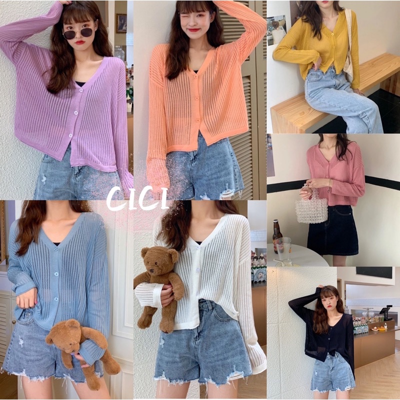 รูปภาพของCici(NO.Y5698)เสื้อคลุมแขนยาวไหมพรม คอวี ซีทรูบางๆ ใส่สบายลองเช็คราคา