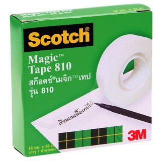 ภาพหน้าปกสินค้า(กล่องเขียว)เทปใสเขียนทับได้ แกน1\" 3M Scotch #810 ทุกขนาด Magic Tape ที่เกี่ยวข้อง