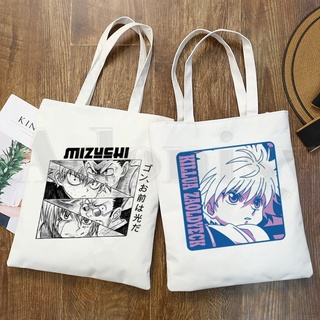 Hunter X Hunter Hxh Killua Zoldyck Hisoka Anime Shoulder Canvas Bags Large Capacity College Harajuku Handbag Women Shopping Bag