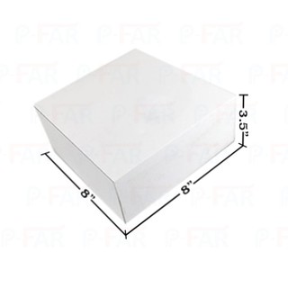 (50 ใบ) กล่องเค้กแม็ค 1 ปอนด์ 8 x 8 x 3.5 นิ้ว ไม่เจาะ_INH102