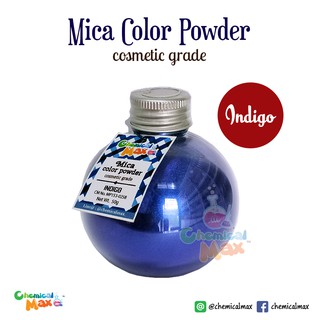 [พร้อมส่ง] สีไมก้า สีน้ำเงิน Indigo ขนาด 50 กรัม Mica Cosmetic grade สำหรับทำเครื่องสำอาง ผงละเอียด Chemicalmax