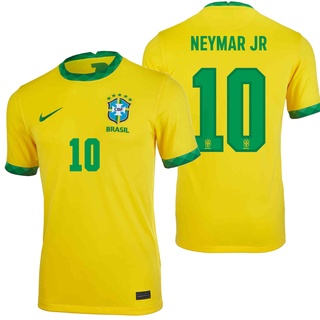 เสื้อกีฬาแขนสั้น ลายทีมชาติฟุตบอล Brazil Away 19 20 [NEYMAR JR] [Ronaldinho] สีเหลือง