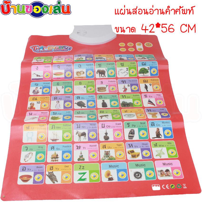 bkltoy-แผ่นสอนภาษา-สื่อการเรียน-การสอน-แผ่นเรียนรู้-2ภาษา-สอนภาษาไทย-อังกฤษ-เสียงเพลง-hx0262