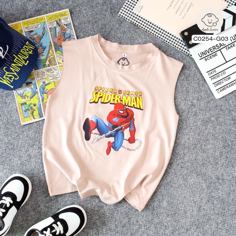 เสื้อกล้ามเด็ก-ลายspider-man-ผ้าคอตตอนนิ่ม