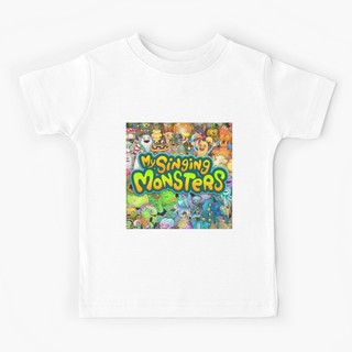 เสื้อยืดลําลอง แขนสั้น พิมพ์ลาย My Singing Monsters Characters and Title สไตล์วินเทจ ฮิปสเตอร์ สําหรับเด็กผู้ชาย ผู้หญิง ไซซ์ S-3XL