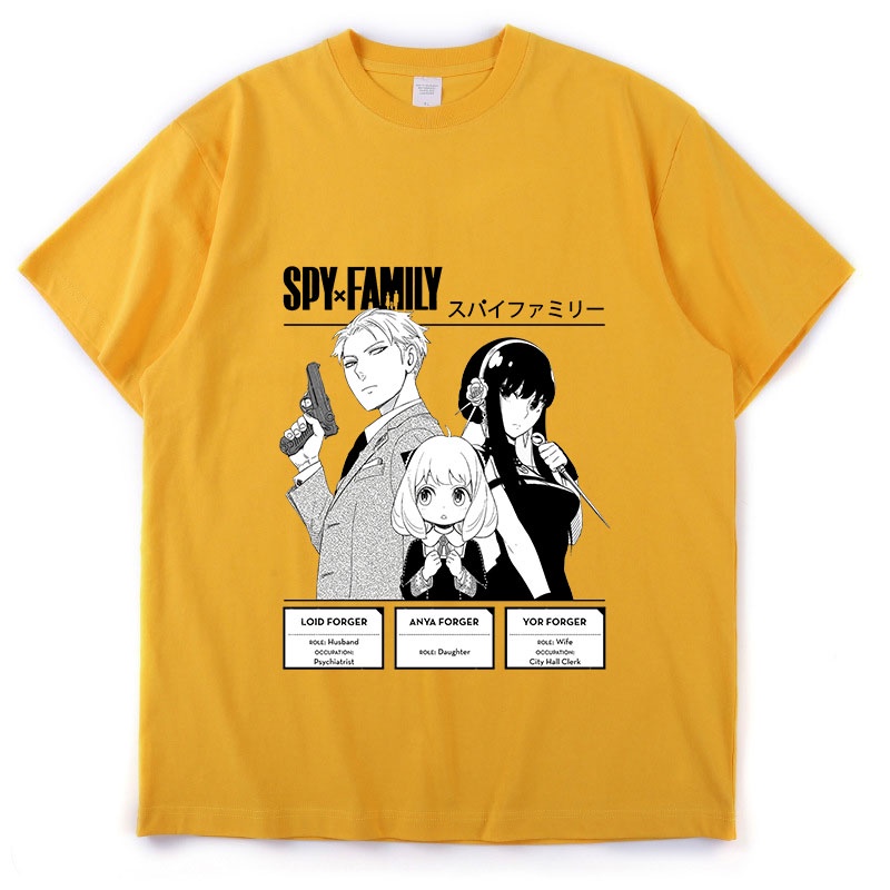 เสื้อยืดโอเวอร์ไซส์เสื้อยืดแขนสั้น-พิมพ์ลายการ์ตูนอนิเมะ-spy-x-family-manga-anya-forger-yor-forger-loid-forger-สไตล์ฮารา