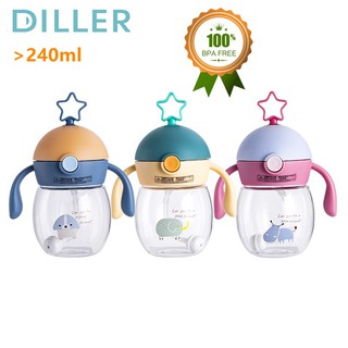 Diller Water Bottle Baby Feeding Bpa Free Tritan Leakproof Children Sippy Cup For Milk Drinking (240ml) MLH8835