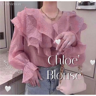 CHOLE’ BLOUSE🌷 เบล้าส์พองๆ สไตล์ลูกคุณหนู เกาหลี ผ้าโปร่งใส่สบาย เลเยอร์คอ3ชั้น CHERRYLEM