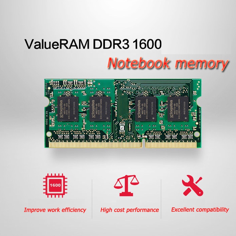 จัดส่งในพื้นที่-kingston-แรมโน๊ตบุ๊ค-ram-ddr3-notebook-4gb-8gb-แรม-ddr3l-1600mhz-pc3l-12800s-1-35v-1-5v-sodimm-204-pin