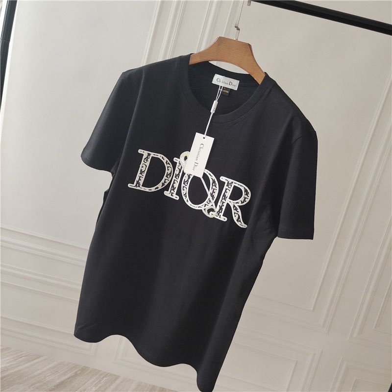 เสื้อยืดโอเวอร์ไซส์เสื้อยืดแขนสั้น-คอกลม-ผ้าฝ้าย-พิมพ์ลาย-d-i-or-tags-3xl