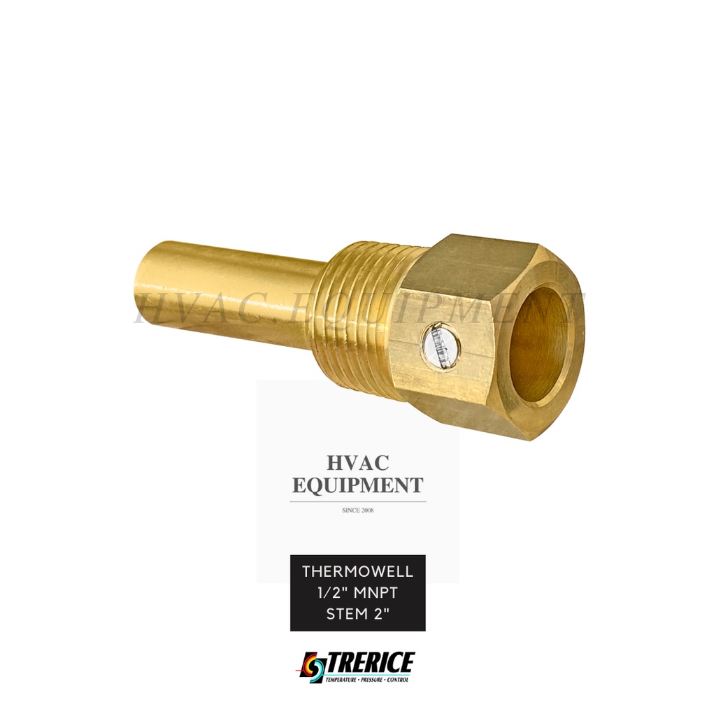 Trerice Brass Thermowell เทอร์โมเวลทองเหลือง เกลียวนอก (External Thread