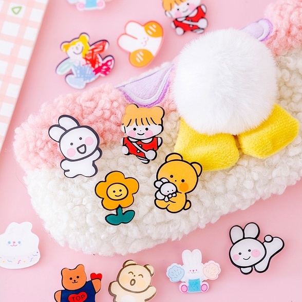 พร้อมส่ง-เข็มกลัด-อะคริลิค-ติดเสื้อ-ตกแต่งกระเป๋า-น่ารัก-ๆ-สไตล์เกาหลี