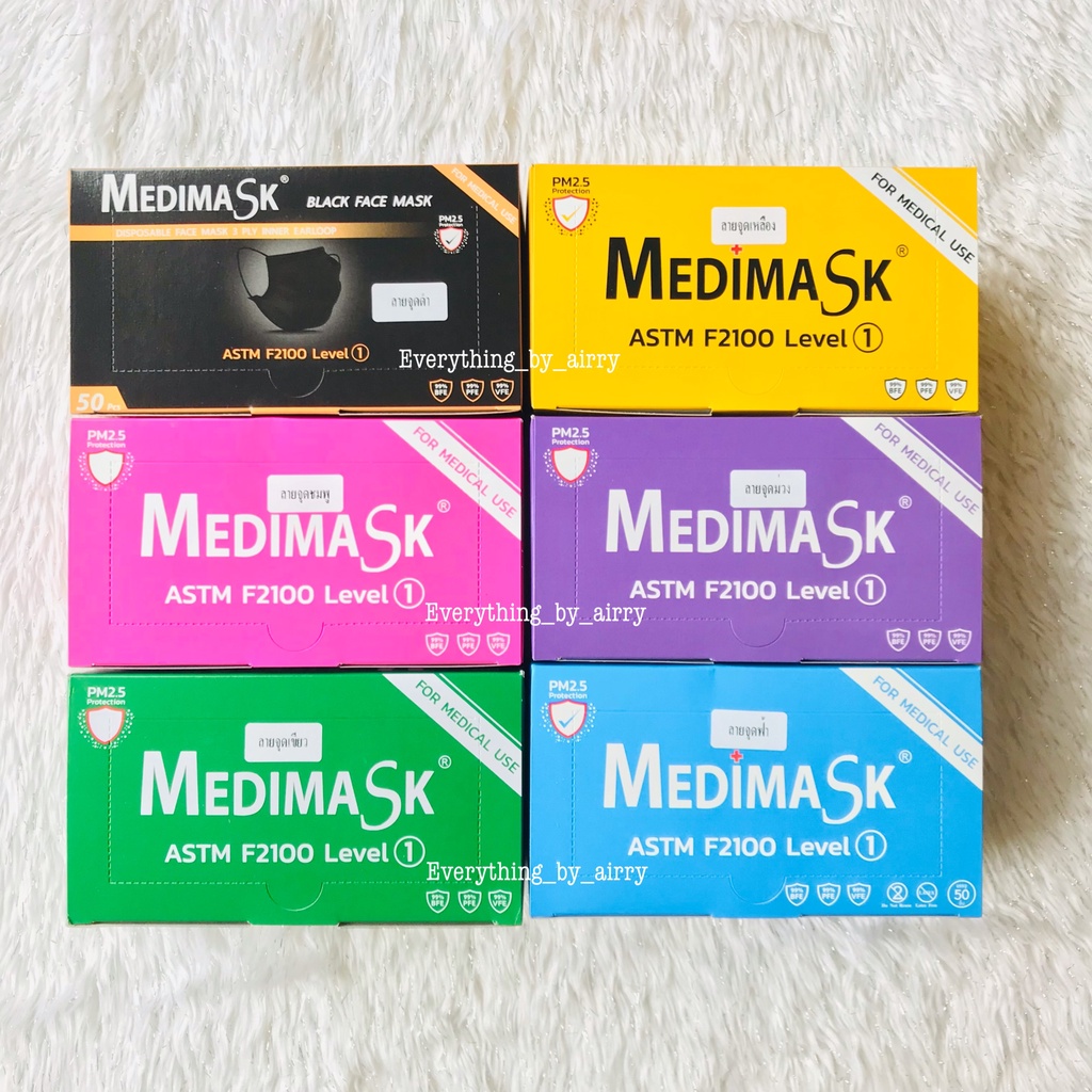 medimask-astm-f2100-ลายจุด-กล่องละ-50-ชิ้น