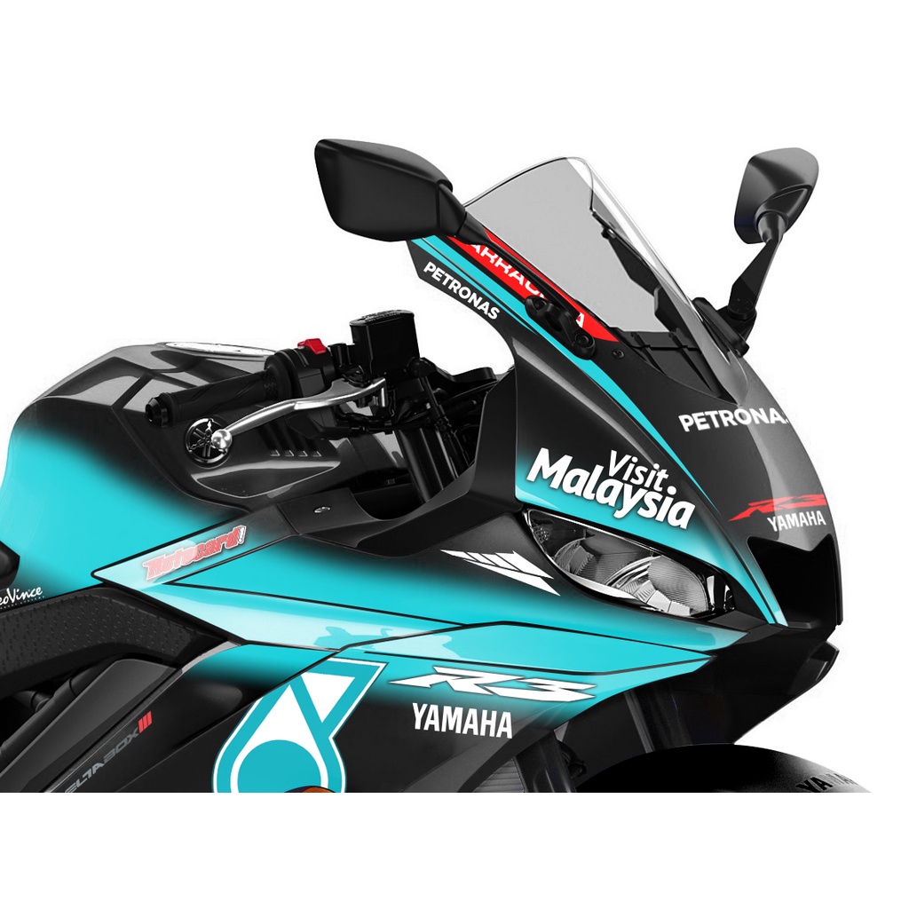 สติ๊กเกอร์แต่งลายรถ YAMAHA R3 V.2 2021 ลาย Petronas | Shopee Thailand