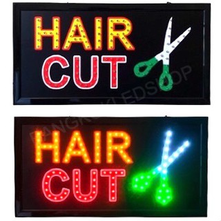 LED Sign HAIR CUT ป้ายไฟแอลอีดีสำหรับตกแต่ง 220V ป้ายตัวอักษร ป้ายไฟ ป้ายหน้าร้าน ใช้ประดับตกแต่ง