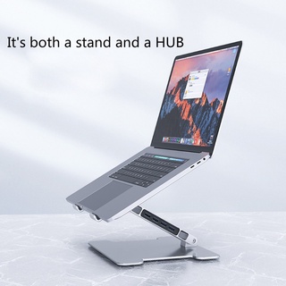 ORICO Laptop Folding Stand USB+SD Port Aluminum Multi-functional PC Heightening Hub Extension Bracket Notebook Holder