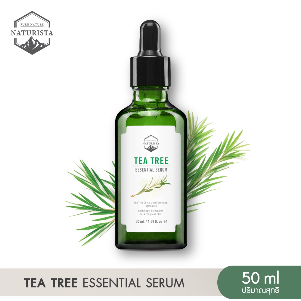 รูปภาพสินค้าแรกของNaturista เซรั่มจากสารสกัดทีทรีเข้มข้น ช่วยป้องกันปัญหาสิว บำรุงผิวหน้าให้กระชับ เรียบเนียน Tea Tree Essential Serum 50ml