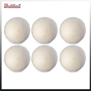 สินค้า 【พร้อมส่ง】【COD】6PCS/SET Natural Reusable Laundry Clean Ball Practical Home Wool Dryer Balls