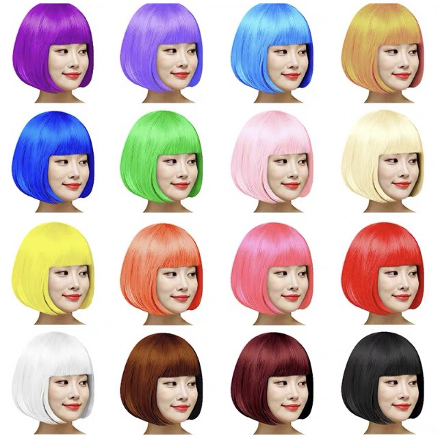 วิกผม-วิกผมบ๊อบสี-วิกผมบ็อบแฟนซี-วิกผมสีสัน-แบบราดาถูก-ส่งในไทย-พร้อมส่ง