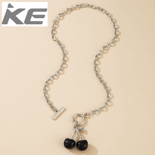 Dark girl collarbone chain black cherry necklace female Korean wild fashion necklace jewelry f