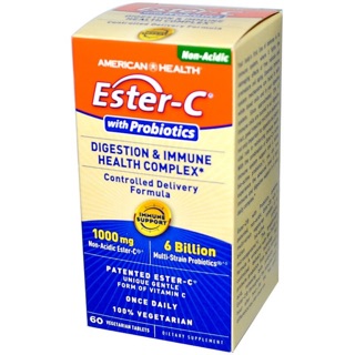 💥PreOrder💥🇺🇸American Health, Ester-C with Probiotics, Digestion &amp; Immune Health Complex, 60 Vegetarian Tablets