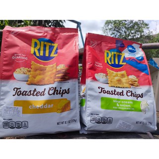 Ritz Toasted Chips 2 รสชาติ 229 gram 😊พร้อมส่ง!! แครกเกอร์อบกรอบ รสซาวร์ครีมและหัวหอม และรสเนยเเข็งเชดดาร์💥🔥
