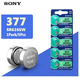 ภาพขนาดย่อของภาพหน้าปกสินค้าถ่านกระดุม รุ่น SR521SW SR621SW SR626SW SR920SW SR927S/SW 1.55 V (1 Pack มี 5 pcs) จากร้าน aeg19110 บน Shopee