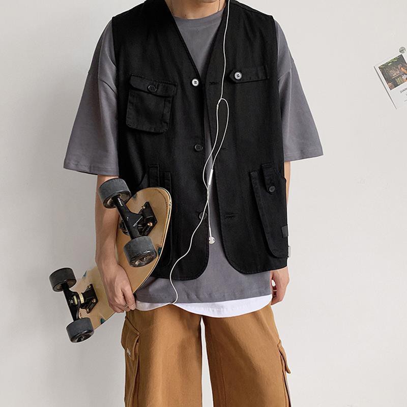 hot-sale-ญี่ปุ่นฤดูใบไม้ร่วงอินเทรนด์ผู้ชายแฟชั่นเสื้อกั๊กเยาวชนเครื่องมือย้อนยุคแจ็คเก็ตบุคลิกภาพนักเรียน-bf-เสื้อกั๊