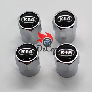 จุกลม ยางรถยนต์ พร้อมโลโก้ Kia เกีย 1 ชุด (4 อัน) - Car Tire Valve Caps