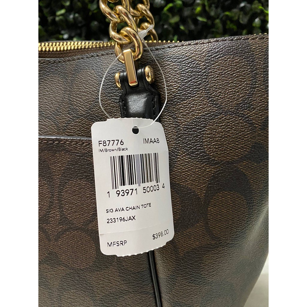 Coach Ava Chain Tote In Signature Canvas F87776 Shopee Thailand