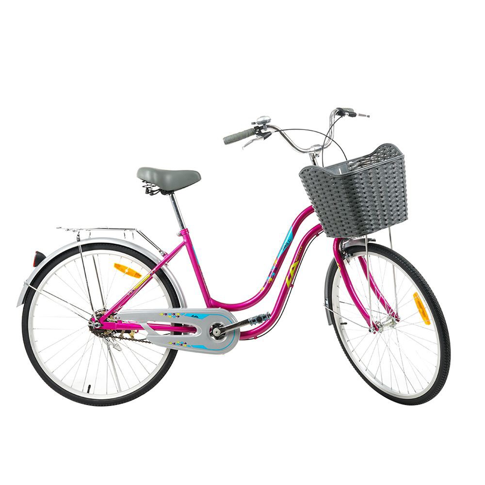 จักรยานแม่บ้าน-จักรยานแม่บ้าน-la-smile-26-นิ้ว-สีชมพู-จักรยาน-กีฬาและฟิตเนส-city-bike-la-smile-26-pink