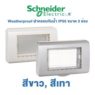 Schneider Concept Weatherproof ฝาครอบกันน้ำ IP55 ขนาด 3 ช่อง สีขาว, สีเทา | A3223HR | A3223HR(GY)