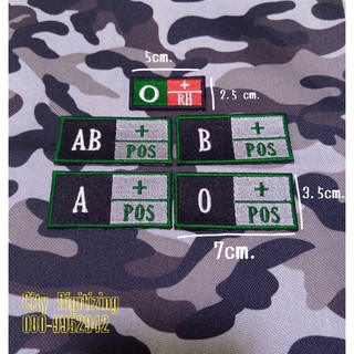 อาร์มกรุ๊ปเลือดแบบแนวนอน Blood Type Patch