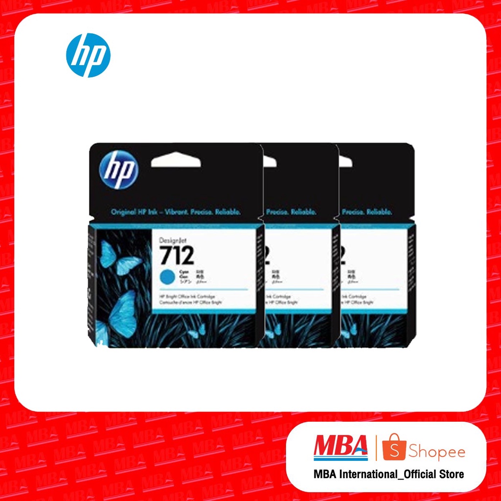 HP 712 3-Pack 29-ml Cyan Ink Cartridge (3ED77A) | Shopee Thailand