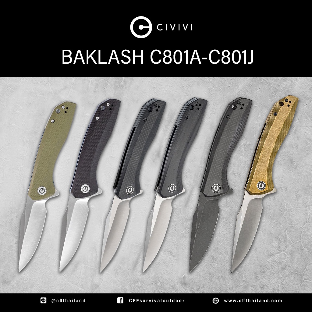 มีดพับ CIVIVI C801A-C801J Baklash | Shopee Thailand