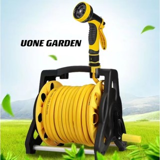 Uone Garden ชุดอุปกรณ์สายยางรดน้ำต้นไม้ พร้อมโรลเก็บสายปรับระดับน้ำได้10แบบสายยางมี20เมตรกับ10เมตร