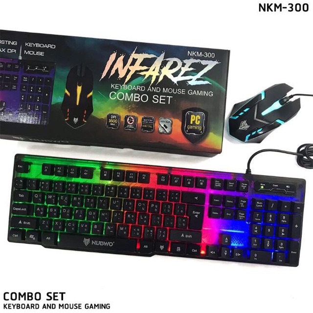 ภาพหน้าปกสินค้าNUBWO NKM-300 พร้อมเมาส์ INFAREZ ของแท้ประกัน 1 ปี (Gaming Keyboard)