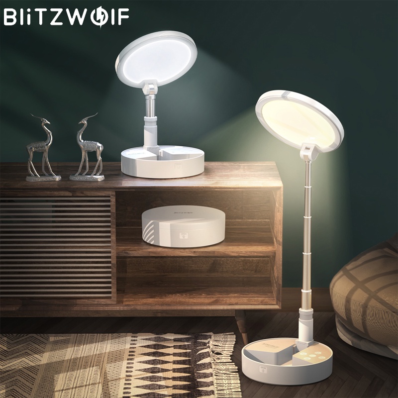 blitzwolf-โคมไฟตั้งโต๊ะ-พับได้-ปรับมุมได้-แบตเตอรี่-3600mah-ความสว่าง-5-ระดับ-อุณหภูมิ-3000-5000k