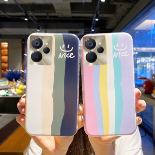 เคสโทรศัพท์ Phone Case Realme 9i 5G 4G Narzo 50i Prime 2022 Casing New Hot sale Fashion TPU Silicone INS Pink Green Gradient Stripes For REALME9I5G Soft Case back Cover