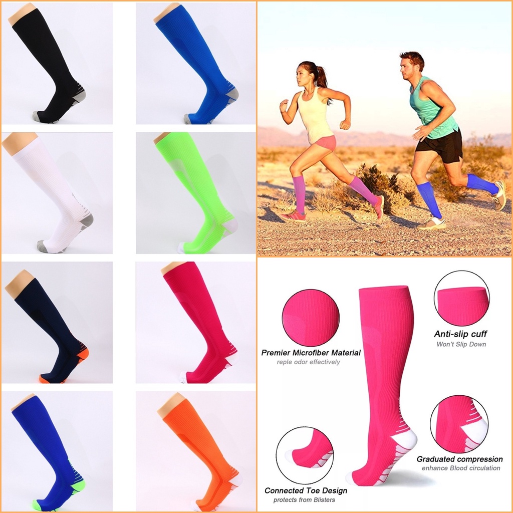 ภาพหน้าปกสินค้าถุงเท้ายาวรัดกล้ามเนื้อ Knee high compression socks. จากร้าน keep_running_shop บน Shopee
