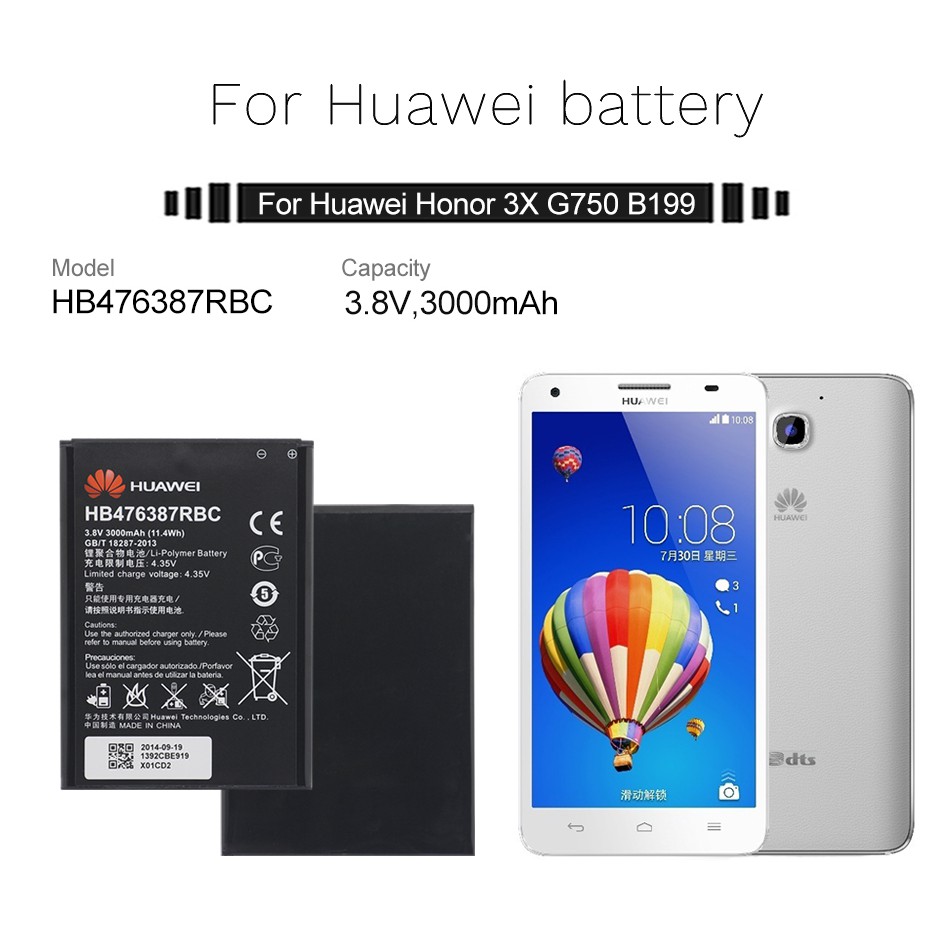 แบตเตอรี่-huawei-honor-3x-g750-b199-แบตเตอรี่-hb476387rbc-สำหรับ-huawei-เปลี่ยนแบตเตอรี่โทรศัพท์-3000mah