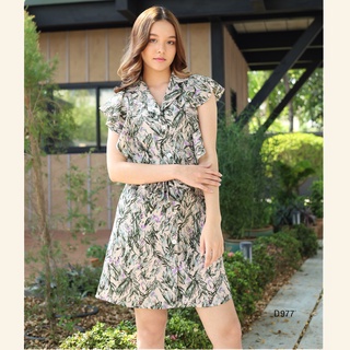 AMILA Dress AM-D977 ชีราเม้นท์ แขนสั้น IGPU22-2