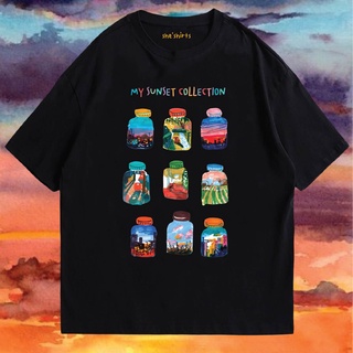 (🔥พร้อมส่ง🔥) เสื้อ Sunset ผ้าCotton 100% มีสองสี ทั้งทรงปกติและ OVERSIZE