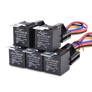 รีเลย์ พร้อมปล๊กกันน้ำ รีเลย์รถยนต์ รีเลย์12 V/24 V และสายรัด Heavy Duty 5-Pin SPDT รีเลย์ยานยนต์40 A