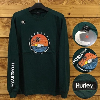 เสื้อยืดแขนยาว HIJAU HURLEY สีเขียว ไซซ์ M L XL สําหรับผู้ชาย