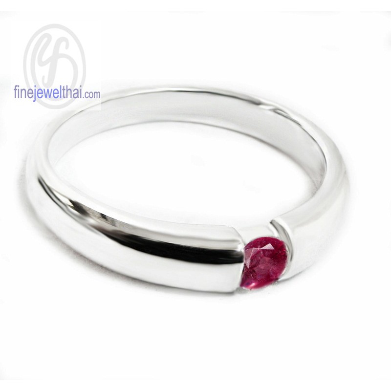 finejewelthai-แหวนทับทิม-แหวนเงิน-แหวนพลอย-ทับทิมแท้-เงินแท้-พลอยประจำเดือนเกิด-ruby-birthstone-silver-ring-r1178rb
