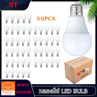 50pcs หลอดไฟ led หลอดปิงปอง ใช้ไฟฟ้า220V ใช้ไฟบ้าน หลอดไฟขั้วเกลียว E27 แสงขาว