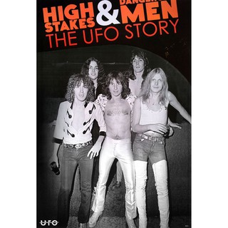 โปสเตอร์ รูปถ่าย วง ดนตรี ร็อก UFO - High Stakes &amp; Dangerous Men (1992) POSTER 24"x35" Inch  English Heavy Hard Rock