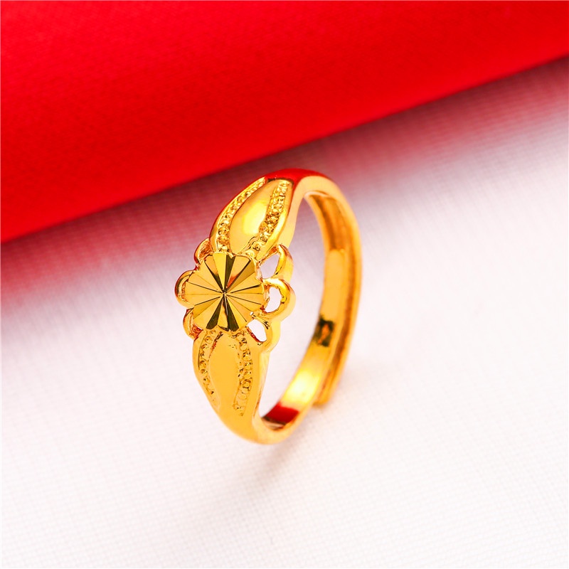 ภาพสินค้าแหวนชุบทอง 24K ชุบทอง รูปดอกกุหลาบ สามารถปรับได้ แฟชั่นเรียบง่าย สําหรับผู้หญิง จากร้าน youyushipin1.th บน Shopee ภาพที่ 5